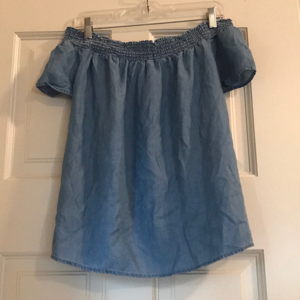 Chambray Bardot top
